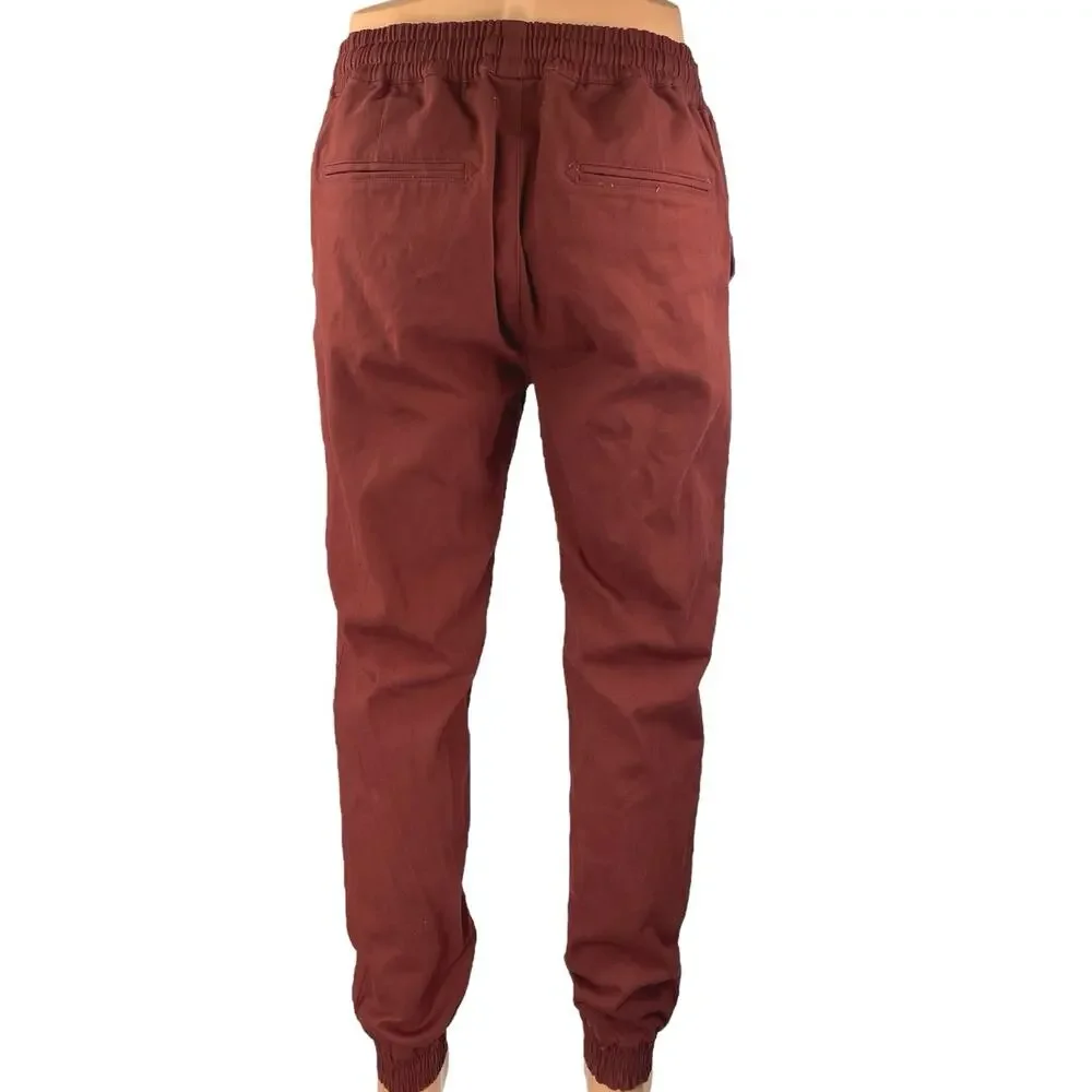 Laboratory Lord & Taylor Men's Red Tapered Drawstring Trousers Jogger Pants Sz L